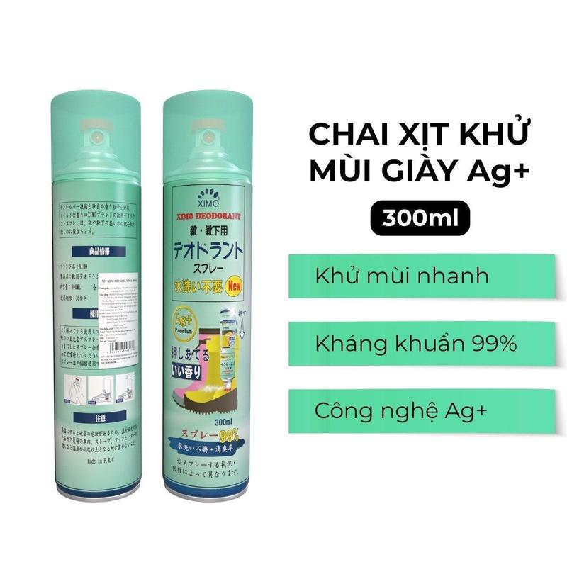 Bình Xịt Khử Mùi Hôi Chân Ximo Loại Bỏ Vi Khuẩn Và Làm Sạch Mùi Giày Chính Hãng Ximo Ngăn Mồ Hôi Công Nghệ Bạc AG+