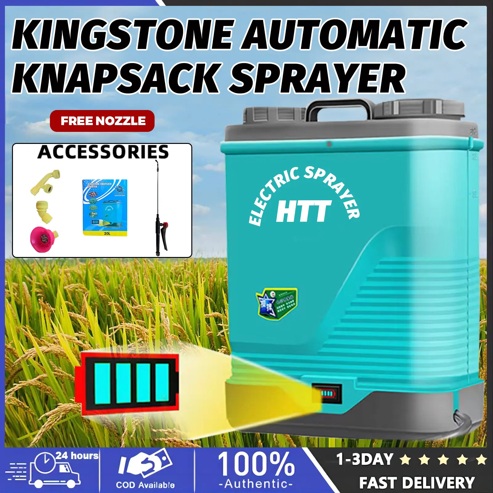 20L Knapsack Electric Sprayer Agriculture Rechargeable Sprayer Gardening Power