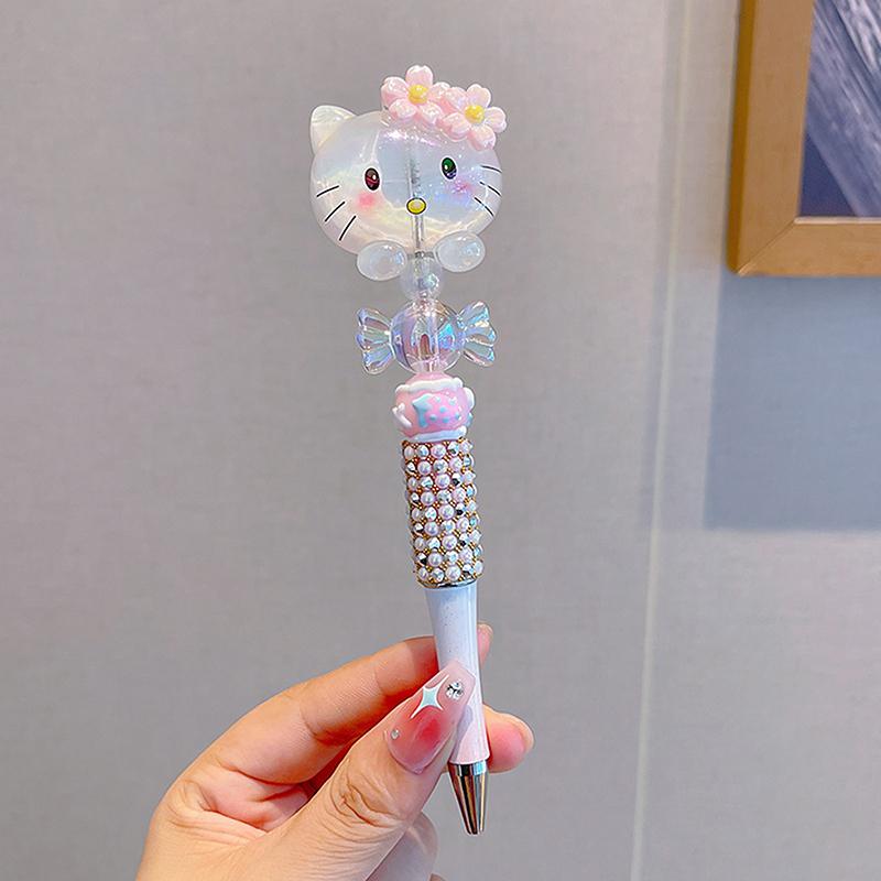 Product Introduction of Sanrio Bead String Pen Kawaii Hello Kitty Cinnamoroll Cute Cartoon DIY Pen Pompompurin Kuromi My Melody Stationery Birthday Gift 31