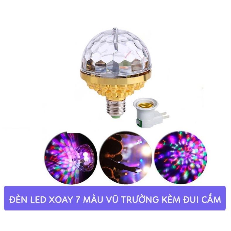 Bóng cầu xoay 7 màu trang trí TẾT, Đèn Cầu Vũ Trường Xoay Nháy Chớp Theo Nhạc Bay Quẩy Phòng Sân Khấu/ tặng kèm đui