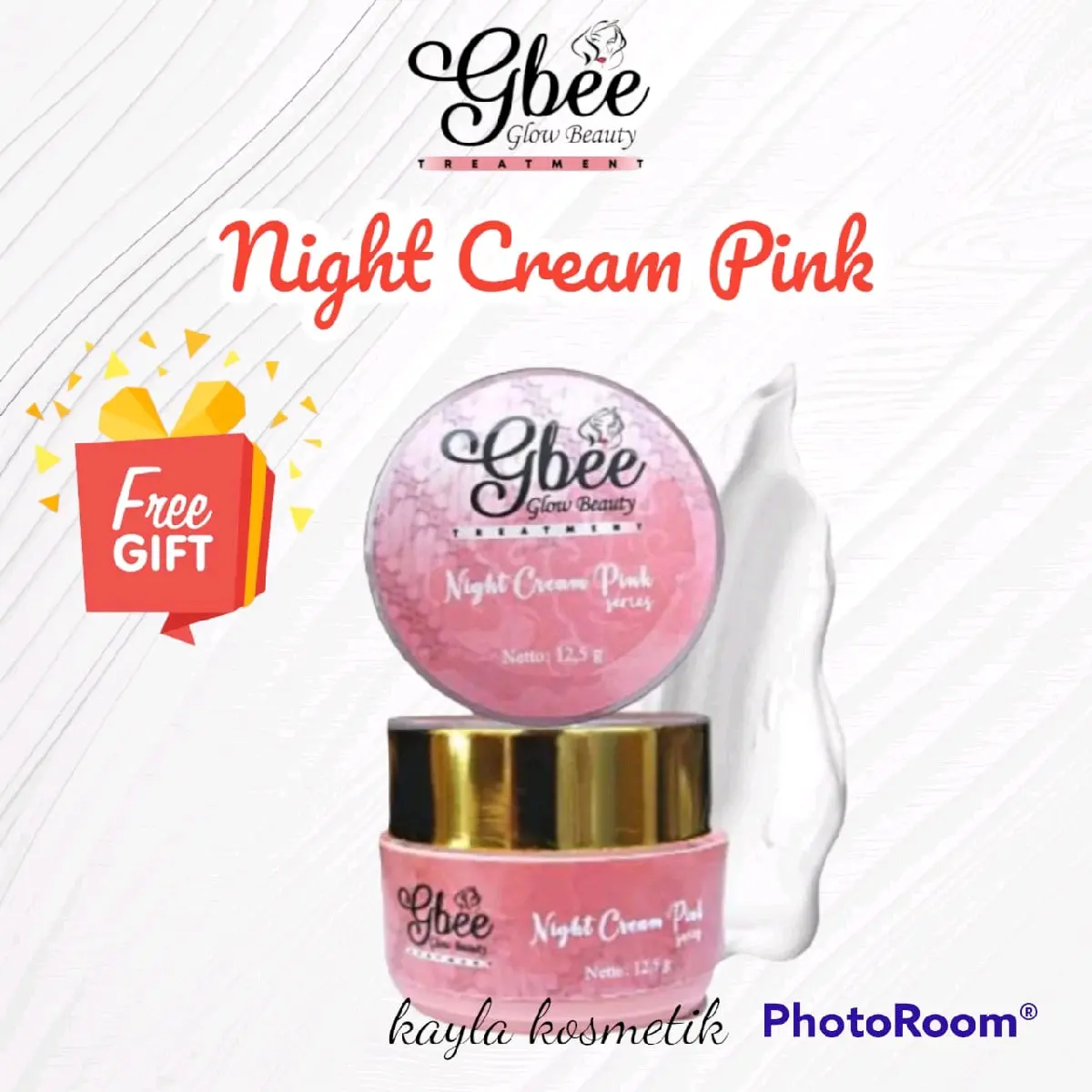 Night Cream Pink Series Gbee Glow Beauty / BPOM / COD / Free Gift