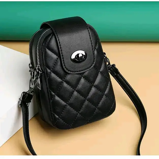 HM - Tas Selempang Wanita Tas Hp Tas Wanita Bahan Kulit Motif Jahit Terbaru 2023 Tas Kulit PU 0