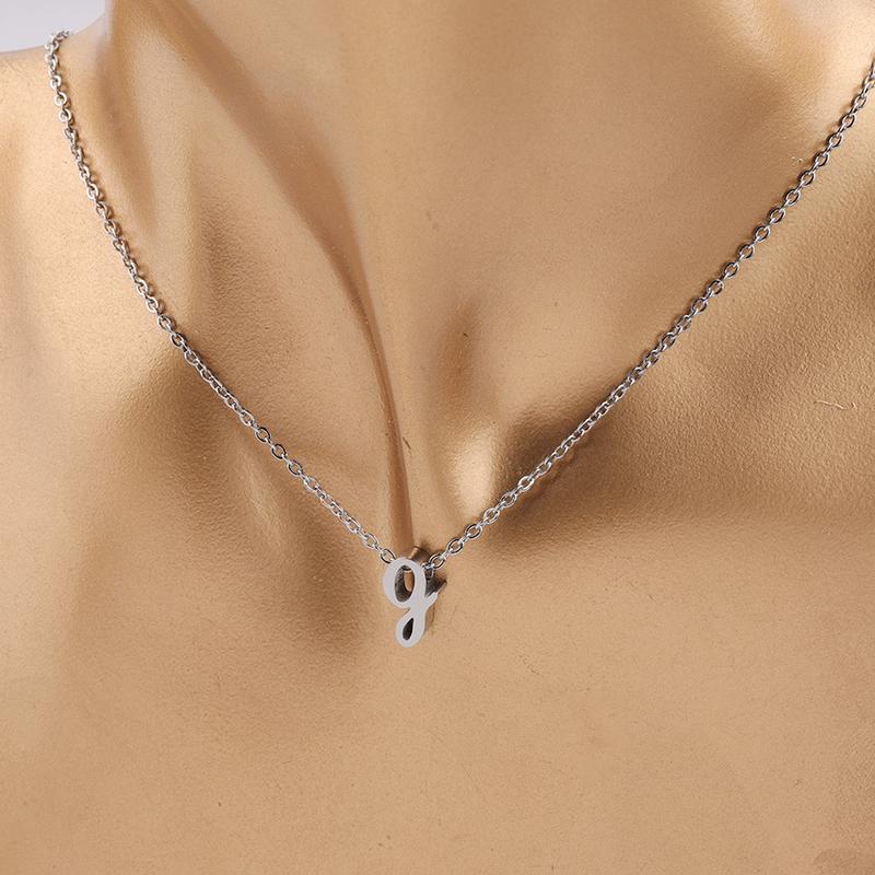 Product Introduction of Trendy New Fashion Hot Selling Lowercase English Letter Necklace Stainless Steel English Letter Beaded Necklace Necklace 23