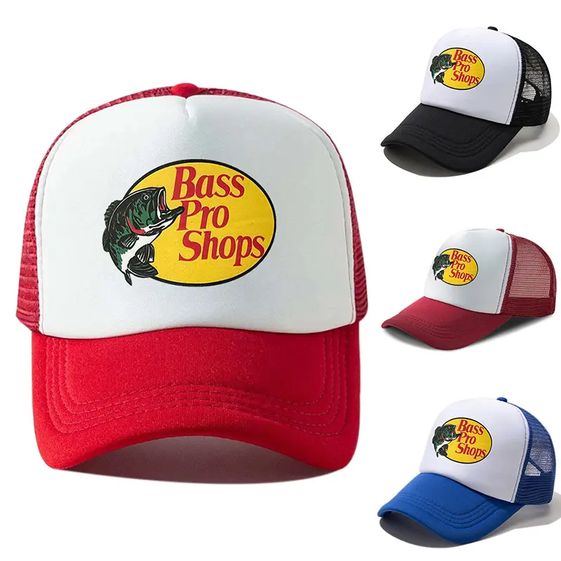 Bass Pro Shops Trucker Hat Hot Sale Sun Protection Outdoor Fishing Peaked Cap Sun Hat