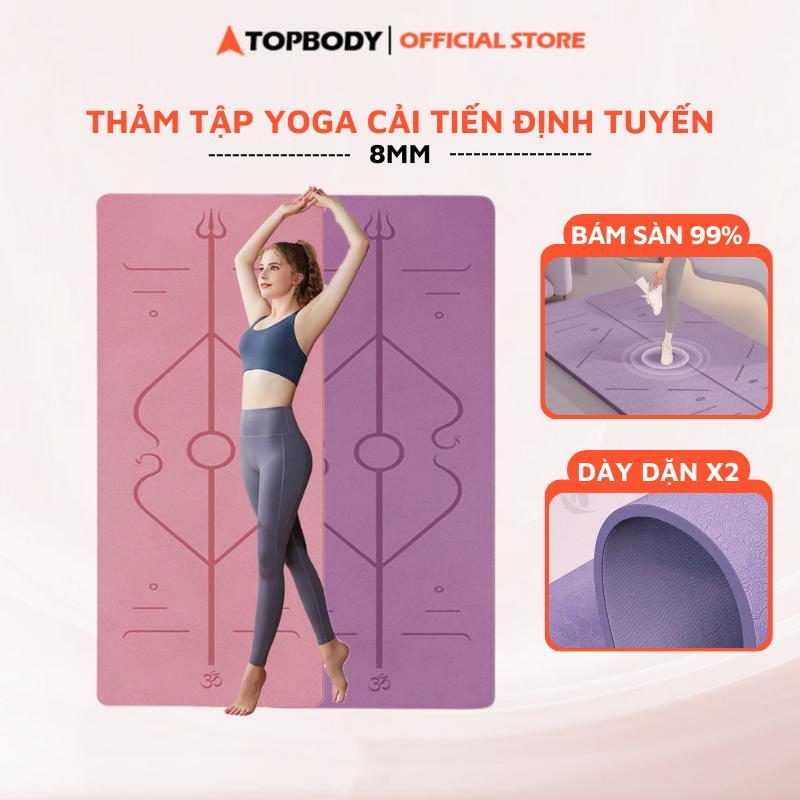THẢM YOGA GYM TPE NGUYÊN KHỐI TOPBODY CHỐNG TRƠN TRƯỢT DÀY 8MM