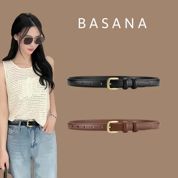 BASANA thắt lưng bản nhỏ chất liệu cao cấp phối với nhiều loại quần khác nhau A2210TLN01 0