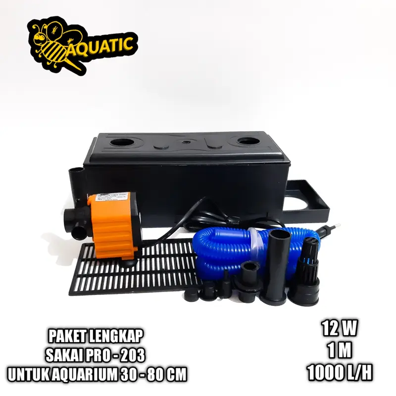COD - PAKET LENGKAP FILTER AQUARIUM SAKKAI PRO 203 - FILTER 1000 L/JAM  [FREE KAPAS FILTER] 2