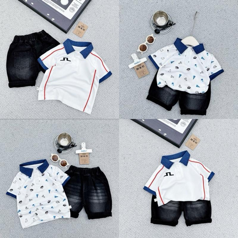 Bộ Polo Cộc Tay in hình ngộ nghĩnh cho bé trai từ 8-28kg [Shop Linh kids 88]