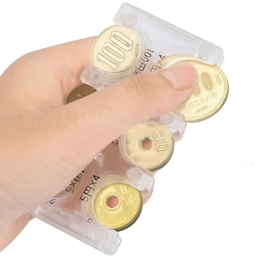 Portable Change Money Storage Students Coin Pocket Case Coin Box Solid Color Multi-position Letter Plastic Coin Case Coin Dispenser Coin Storage Box Japanese Coin Holder