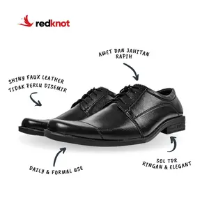 Redknot Lusta Hitam - Sepatu Kerja Pria Termurah Pantofel Formal Berkualitas - Display