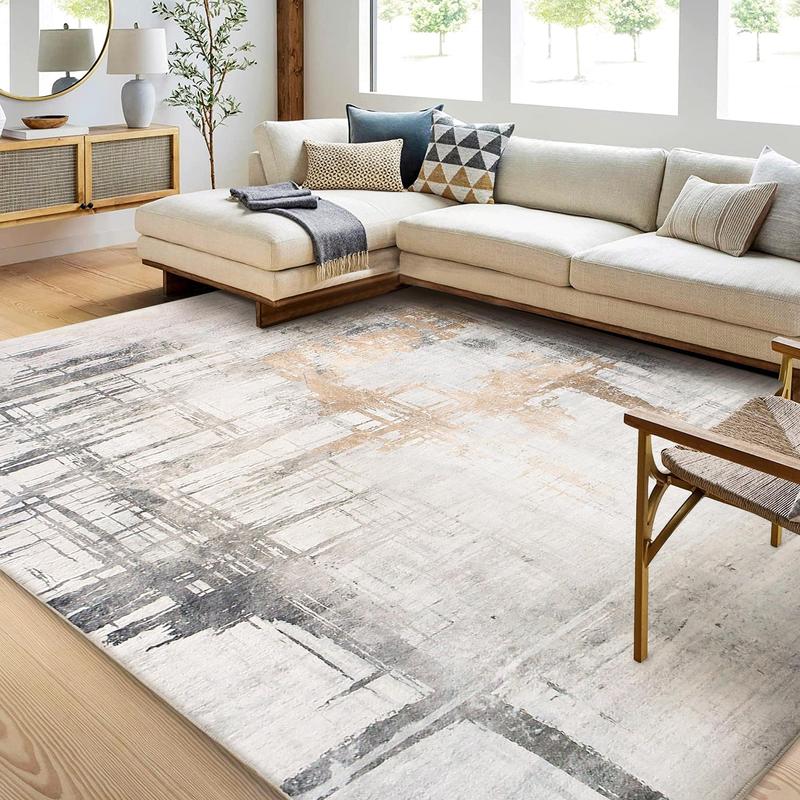 Mordern Abstract Pattern Large Rug, Soft Area Rug with Anti-slip Base, Lounge Rug, Decorative Carpet for Home Living Room Bedroom Dining Room Decor, Home Decor, Christmas Gifts, Christmas Decorations 1