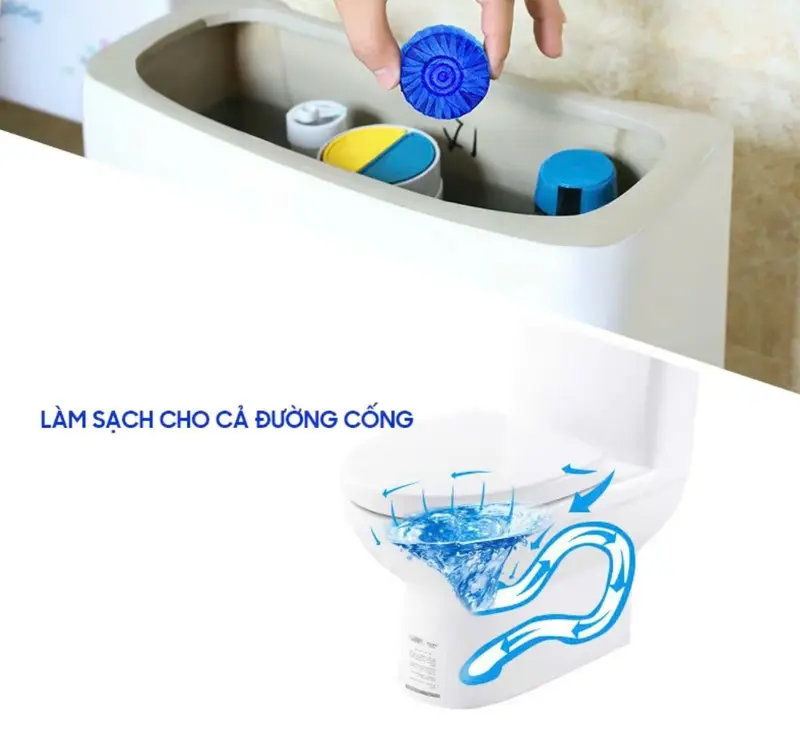 (Combo 50) Viên Thả Bồn Cầu, Viên Khử Mùi Hôi Tẩy Rửa Sạch Mảng Bám Vi Khuẩn Xả Toilet Diệt Khuẩn Vệ Sinh Vết Bẩn Làm Sạch 7
