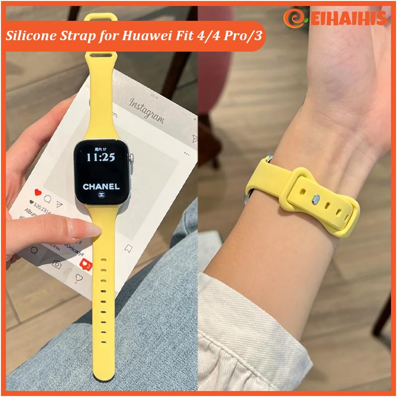 Tali Jam Tangan Slim Sport Rubber Strap Band for Huawei Watch Fit 4 /Huawei Watch Fit 4 Pro /Huawei Watch Fit 3 Polos Warna Silikon Silicone Wristband Tali Pengganti Belt Bracelet Accessories for Smartwatch Huawei Fit 4/Fit 3
