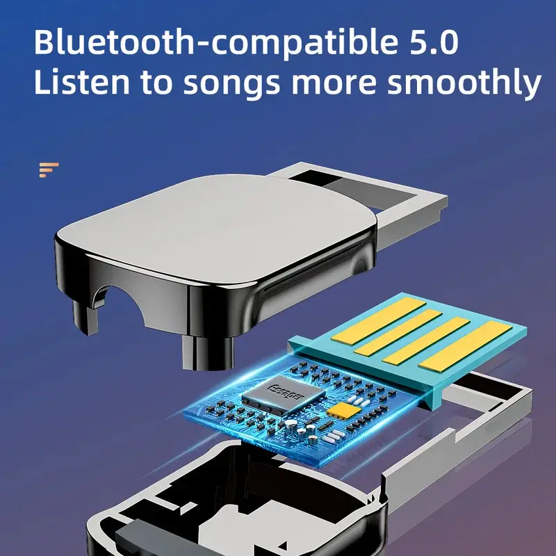 Bộ Chuyển Đổi Bluetooth sang USB Dongle, Tương thích với giắc cắm 3,5 mm, Âm thanh trên ô tô, Bluetooth 5.0, Bộ rảnh tay, Bộ thu trên ô tô, Bộ phát BT Phụ Kiện 2