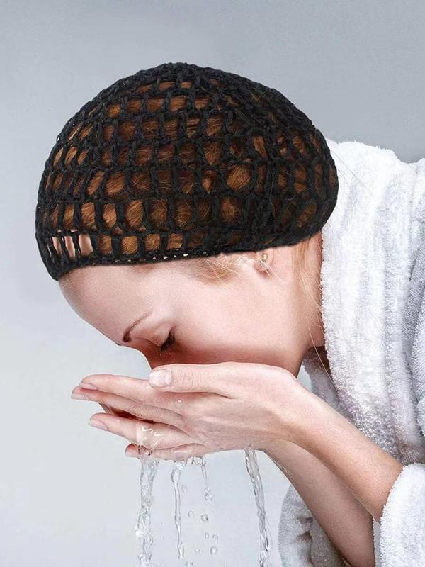 Solid Color Hollow Out Design Hats, Casual Elastic Hair Cap for Women, Fashionable Hair Accessories for Daily Wear 4