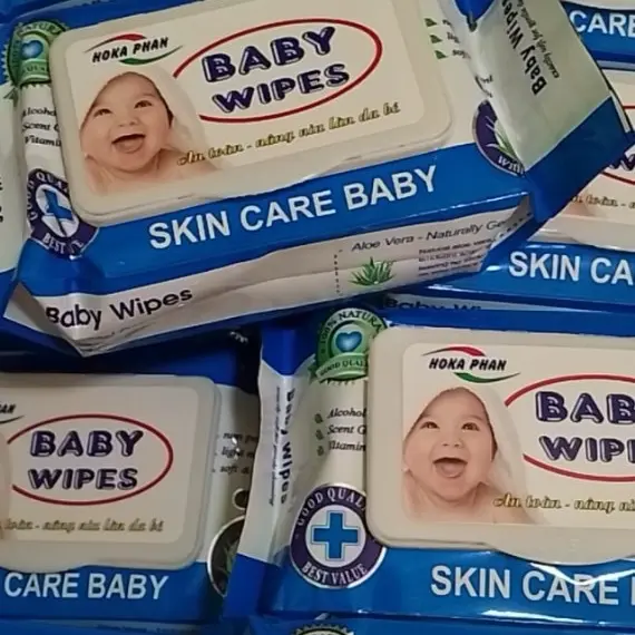 Sỉ combo 10 gói khăn ướt không mùi baby wipes 80g, an toàn cho bé.(date:2027) Voi 1