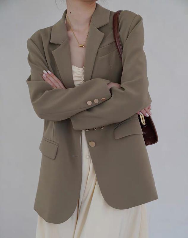  Áo blazer nữ áo vest nữ thiết kế dài tay có độn vai phong cách trẻ trung thanh lịch công sở K18 Top Women Jacket Áo Khoác 