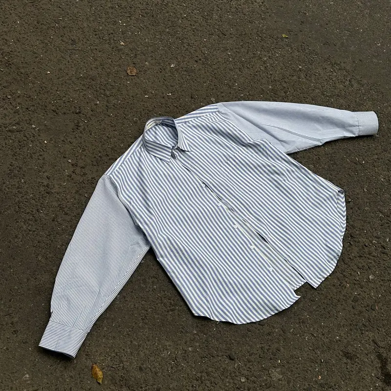 Áo sơ mi nam nữ DÁNG RỘNG dài tay Unisex  ĐUÔI TÔM VẠT BẦU ( OVER SHIRT ) 5