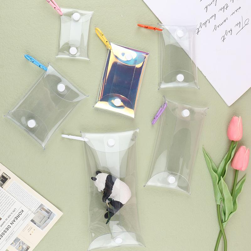 Product Introduction of [QQQ]Mini Anime Doll Display Bag Transparent Coin Purse Keychain Pendant Square Pouch Organizer Key Lipstick Earphone Storage Bag 24