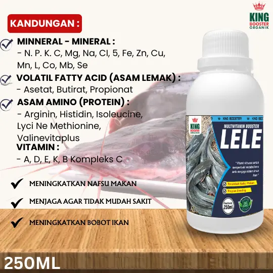Vitamin Booster pertumbuhan lele / Vitamin Probiotik lele 250ML BISA DICAMPUR PELET 3