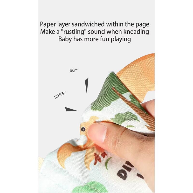 Product Introduction of Dinosaur Tail Book Soft Cloth Touch Feel Baby Books 0-6 Months Teething Carseat Early Learning Education Toys Gift 4