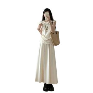 French Style Salt Suit Skirt Women's Summer Dress with a Set of Fashionable Sleeveless Top Half-Length Skirt Two-Piece Suit