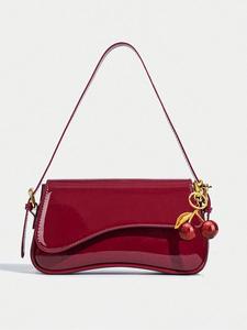 Bolsa cuadrada vintage minimalista para mujer en vino, de piel sintética con patrón de cocodrilo, bolsa de hombro versátil para el trabajo y fiestas