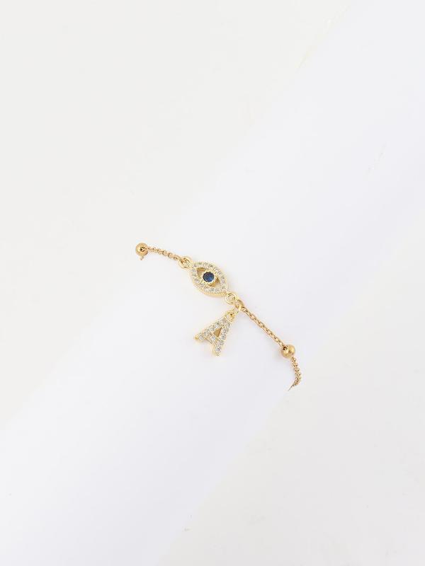 Eye Design Bracelet, Fashionable Letter Charm Decor Bracelet for Women & Girls, Trendy All-match & Exquisite Jewelry for Birthday Gift 2
