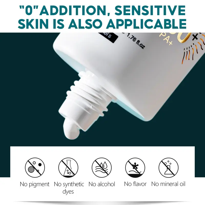 VIBRANT GLAMOUR Pemutih tabir surya SPF 50PA++ 50g, pria dan wanita wajah dan tubuh UVA/UVB perlindungan kulit tabir surya, mencerahkan bintik-bintik gelap memperbaiki .pelembab perawatan kulit Berminyak Kering 4