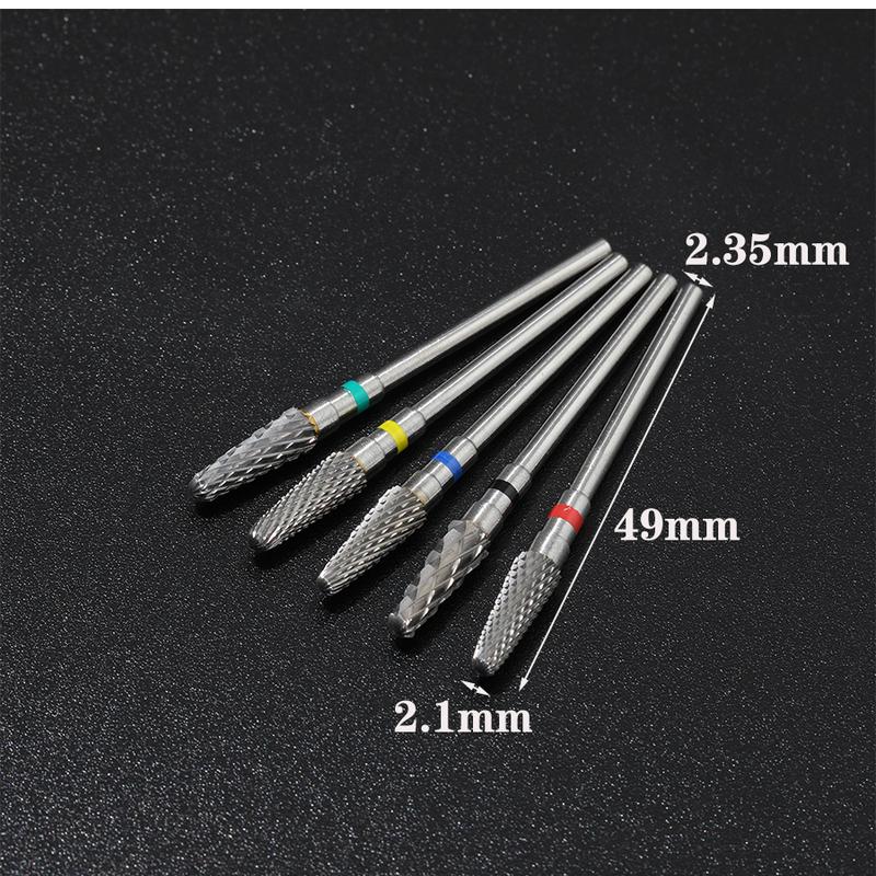 5PC Tungsten Nail Drill Bits Electric Manicure Drill For Machine Cutter Milling Burr Accessories Pedicure Tools Steel Cutics 3