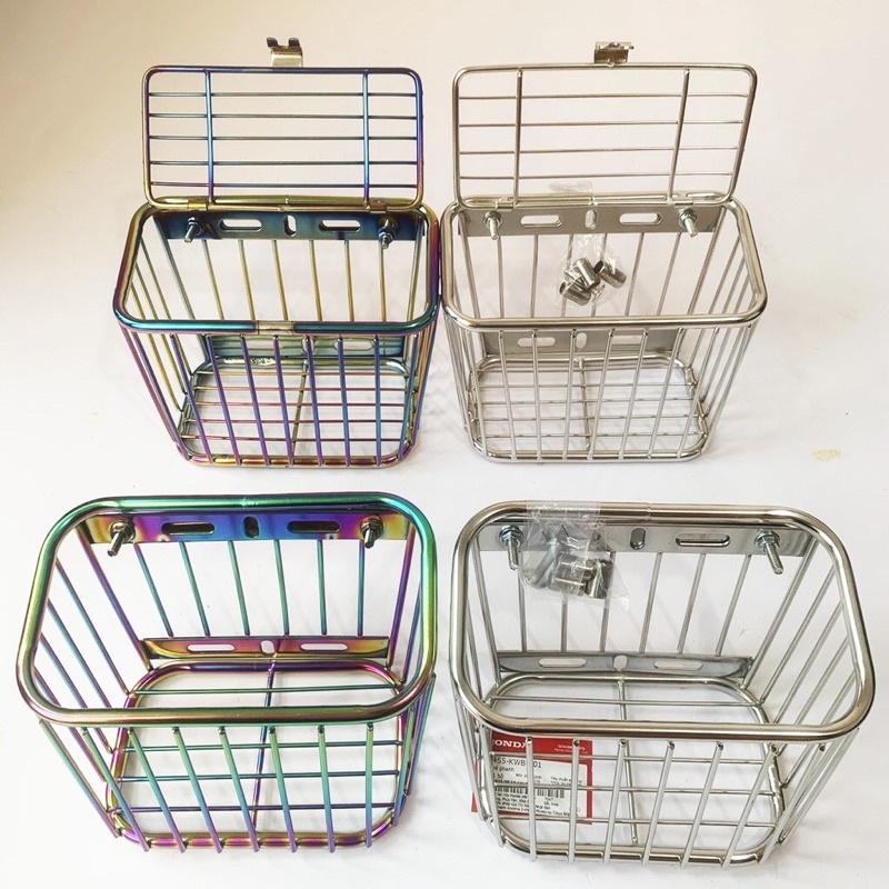 Rổ gắn trước xe máy inox mini phù hợp mọi loại xe(21x12x13) Phụ Kiện Phụ Tùng