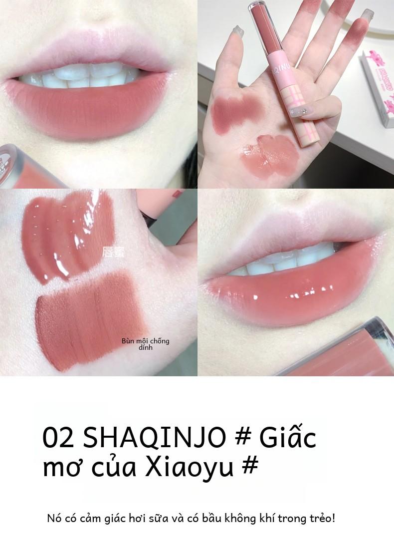 Product Introduction of Son Kem Hai Trong Một SHAQINUOTính Năng Gương, Với Son Kem Môi, Cho Hiệu Ứng Ánh Sáng Nước Ở Một Đầu, Son Môi Nhung Lì Cho Hiệu Ứng Mây Ở Đầu Khác. 9