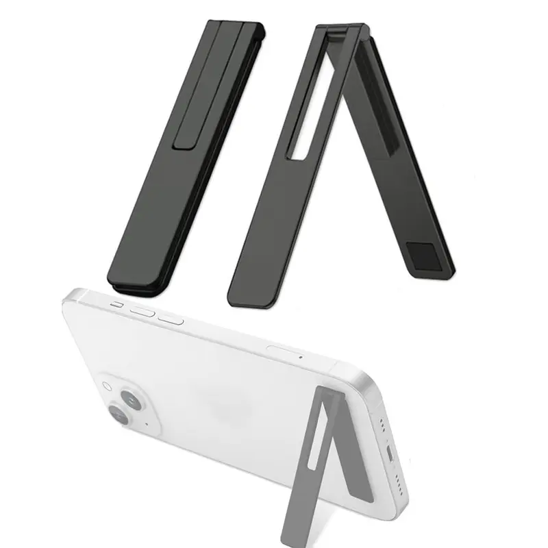Ultra Thin Cell Phone Holder, Adjustable Angle Mini Metal Phone Kickstand, Portable Phone Stand, Foldable Horizontal/Vertical Desk Mobile Phone Holder Stand, Phone Accessories 0