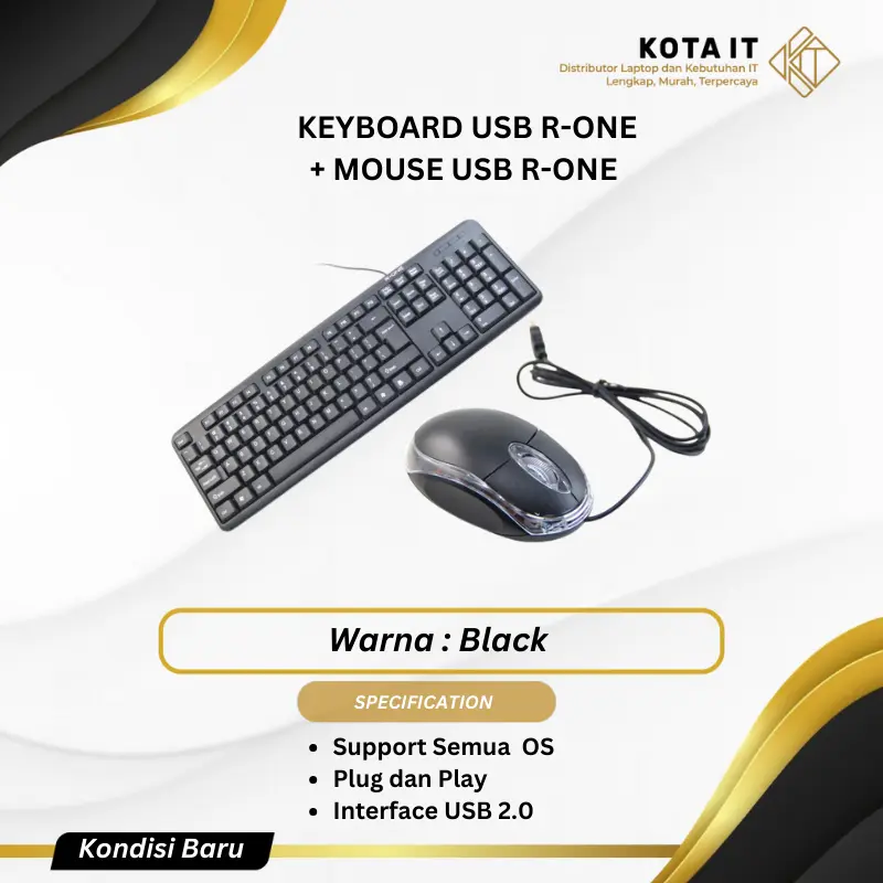 PAKET BUNDLING MURAH !! KEYBOARD + MOUSE USB R-ONE 0