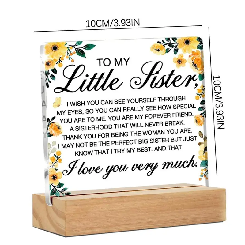 Little Sister Gift, Clear Desk Decorative Sign, Sister Gift, Gift for Sister, Home Decor, Desk Decor, Room Decor, Gift for Friend, Ornaments 1