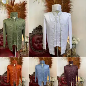 beskap pengantin pria mutiara mewah Terlaris