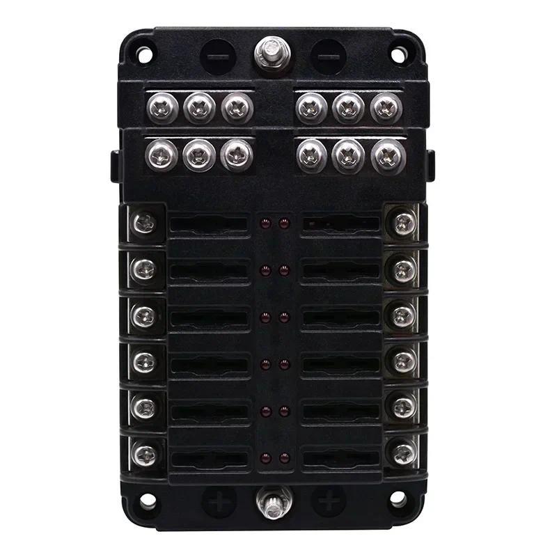 Product Introduction of 6/12 Way Blade Fuse 12-24V Car Boat Fuse Box Holder with Plastic Cover for Power Panel Board Camper RV Accessorie 15