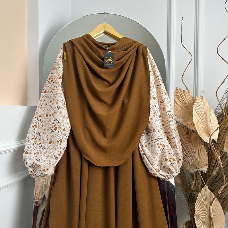 DFM - Haura Set Motip Syar’i Pasmina Oval Gamis Syar’i Wanita Bahan Crinkle Airflow 3