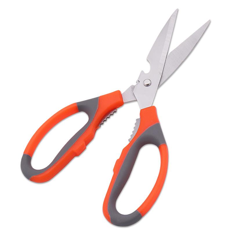 Product Introduction of Multifunctional Stainless Steel Sharp Fishing Cutting Household Multi Kitchen Scissors With Beer Opener Walnut Clip 11