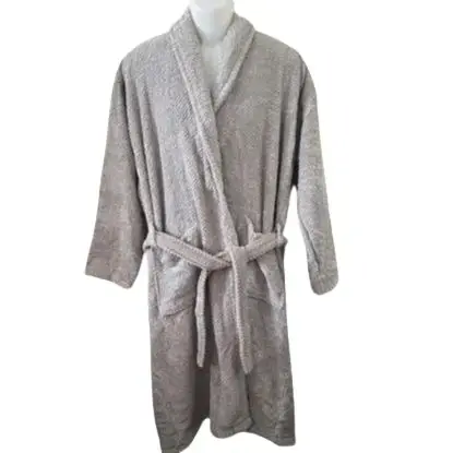Bathrobe Toweling 100% Cotton Adult Men Women Soft Absorbent Luxury Bathrobe - Grey Absorbent Soft