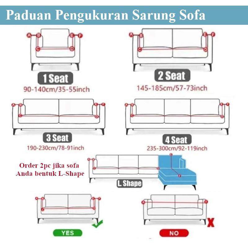 Cover Sofa Sarung Sofa 1/2/3/4 Seater/Sofa Cover Elastic/Sofa Protector Covers 061 2