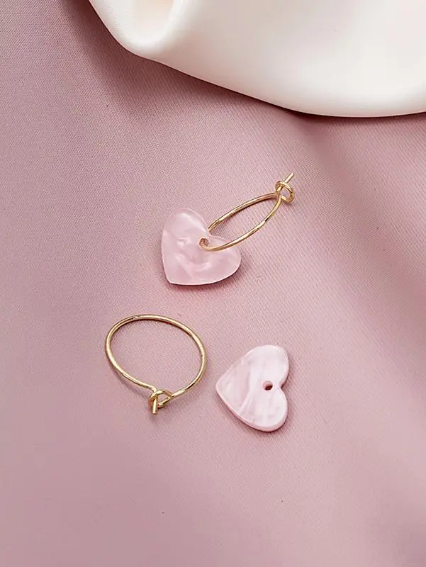 Women's 1 Pair Heart Hoop Earrings, Valentine's Day, Gift 4