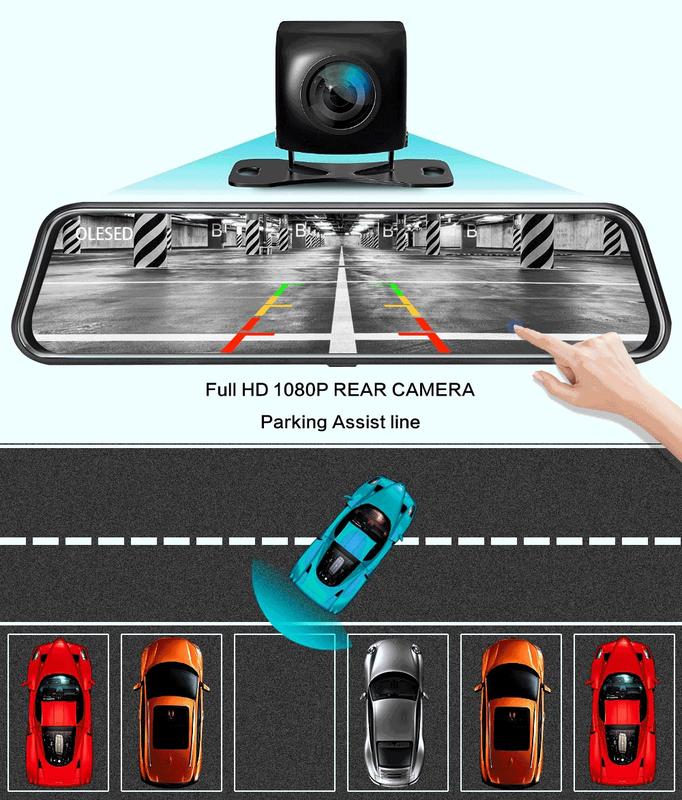 Product Introduction of 4K car touch screen DVR mirror dash cam dual lens GPS navigation rear view camera full hd1080p rearview drive recorder 17