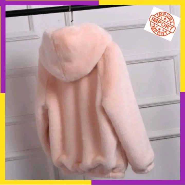 Jaket Wanita Import Bulu Fur Coat 2020 Women's Winter Korean Short Female Warm Loose Plush Hooded