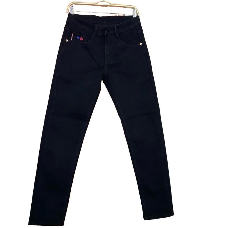   Tiến Thịnh  Quần Jeans Nam Dài Co Giãn D43 - Đen Trơn Túi Thêu - Menswear Pants Có Túi - Chất Jean mềm - form slimfit Men's Jeans quần  jean rin quan big han slim fit 