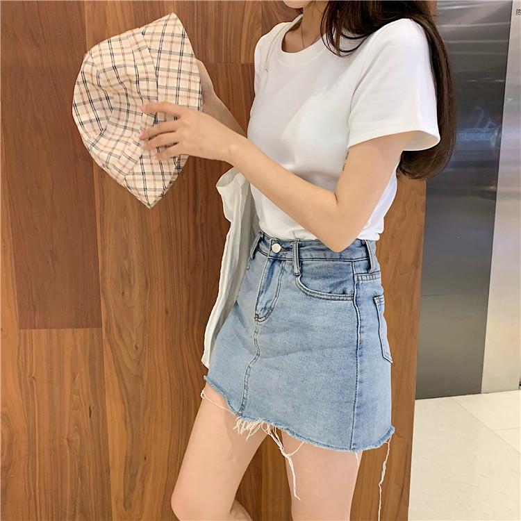 Product Introduction of Áo Thun ngắn Tay Dành Cho Nữ, Trang Phục Mùa Hè, Màu Trơn Ngắn Và Mỏng Vừa Vặn, Thích Hợp Cho Học Sinh Và Trang Phục Thường Ngày Áo Bó Sát Áo Cơ Sở Đơn Giản 11