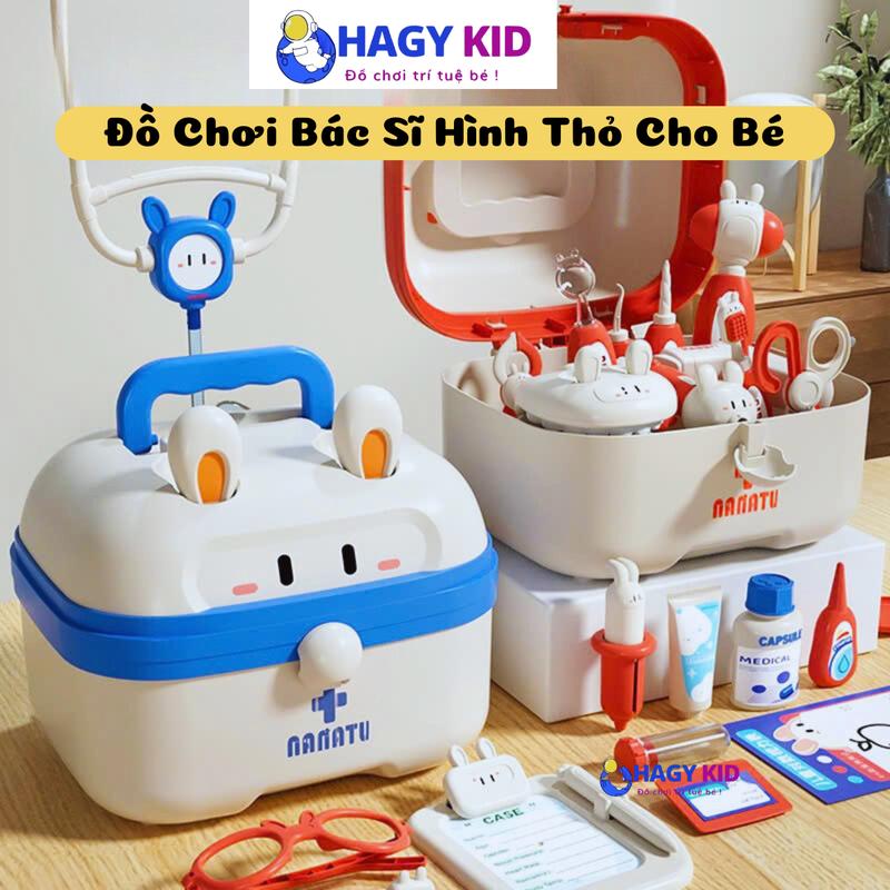 Bộ Đồ Chơi Bác Sĩ Thỏ Cho Bé Gái Bé Trai Nhập Vai Đầy Đủ Chi Tiết Hagykid Có Hộp Đựng Gọn Gàng