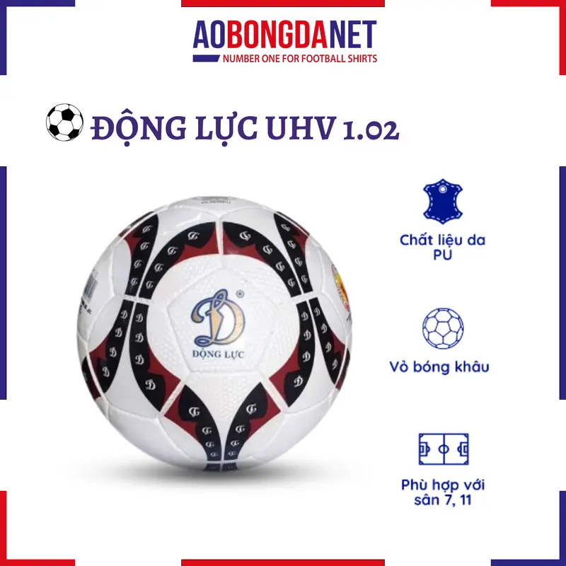Quả Bóng Đá Động Lực Size 5 UHV 1.02 Chính Hãng. Quả Banh Số 5 Với Chất Liệu Da Pu Cao Cấp Tặng Kèm Kim Bơm Túi Lưới Cao Su Bóng Đá Phủi Bóng Động Lực 0