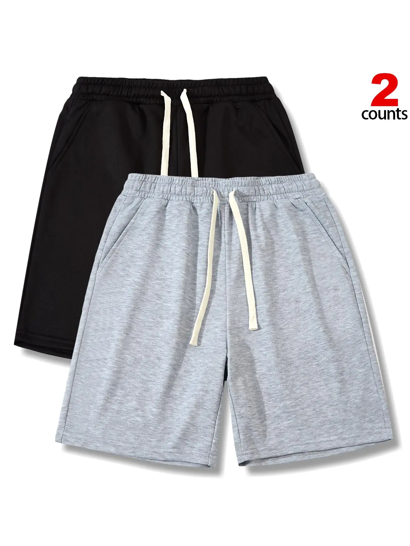Men's Solid Color Drawstring Waist Shorts, Casual Breathable Comfortable Shorts for Summer, Men's Bottoms for Daily Wear
