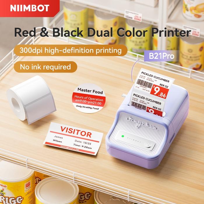 Promo NIIMBOT B21_Pro Label Printer, Portable Photo Printer, Dual Color ...
